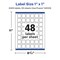Avery Durable Waterproof Square Labels with Sure Feed, 1" x 1"